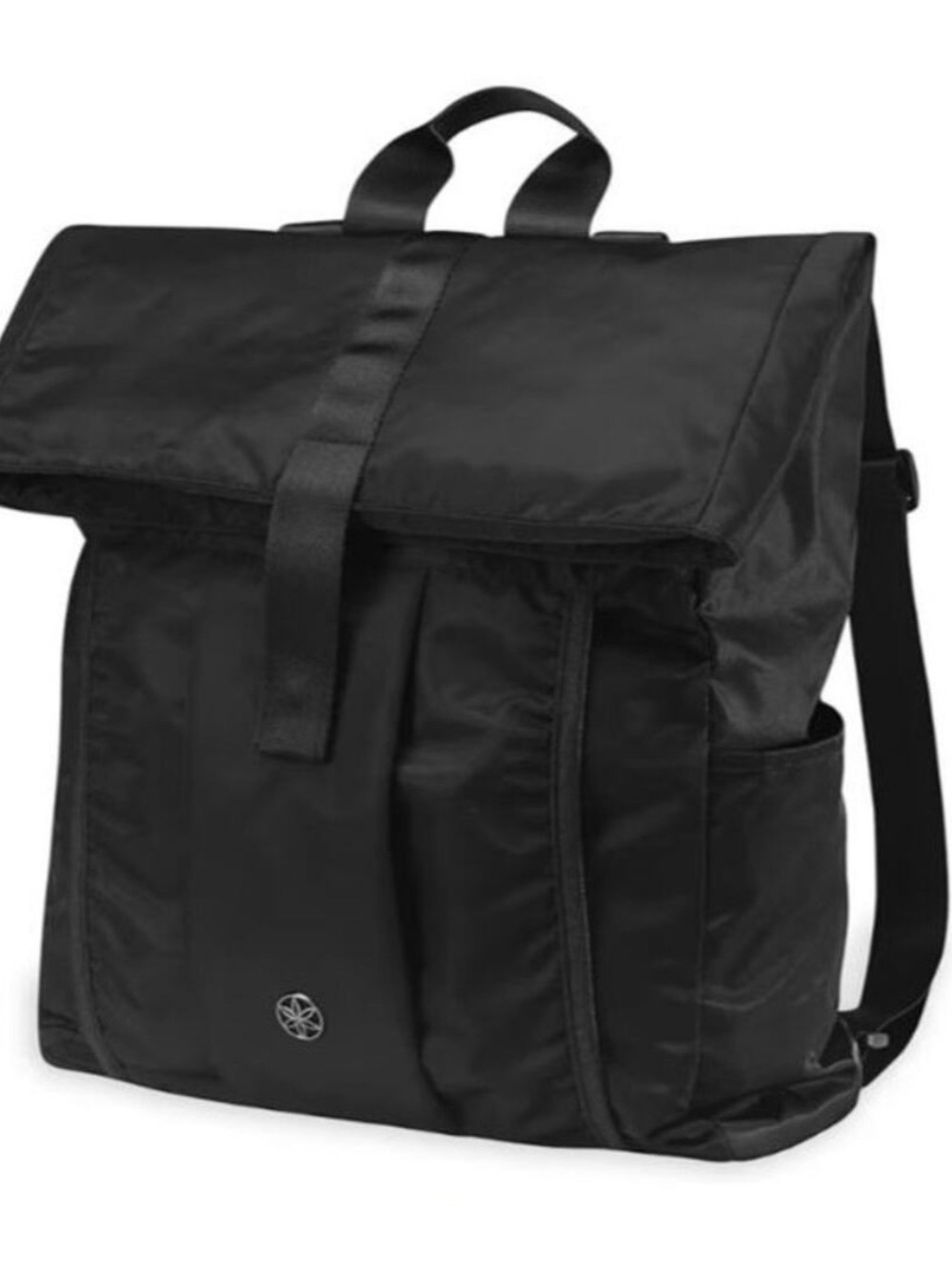 GAIAM Black Nylon Everyday Roll-Top Backpack